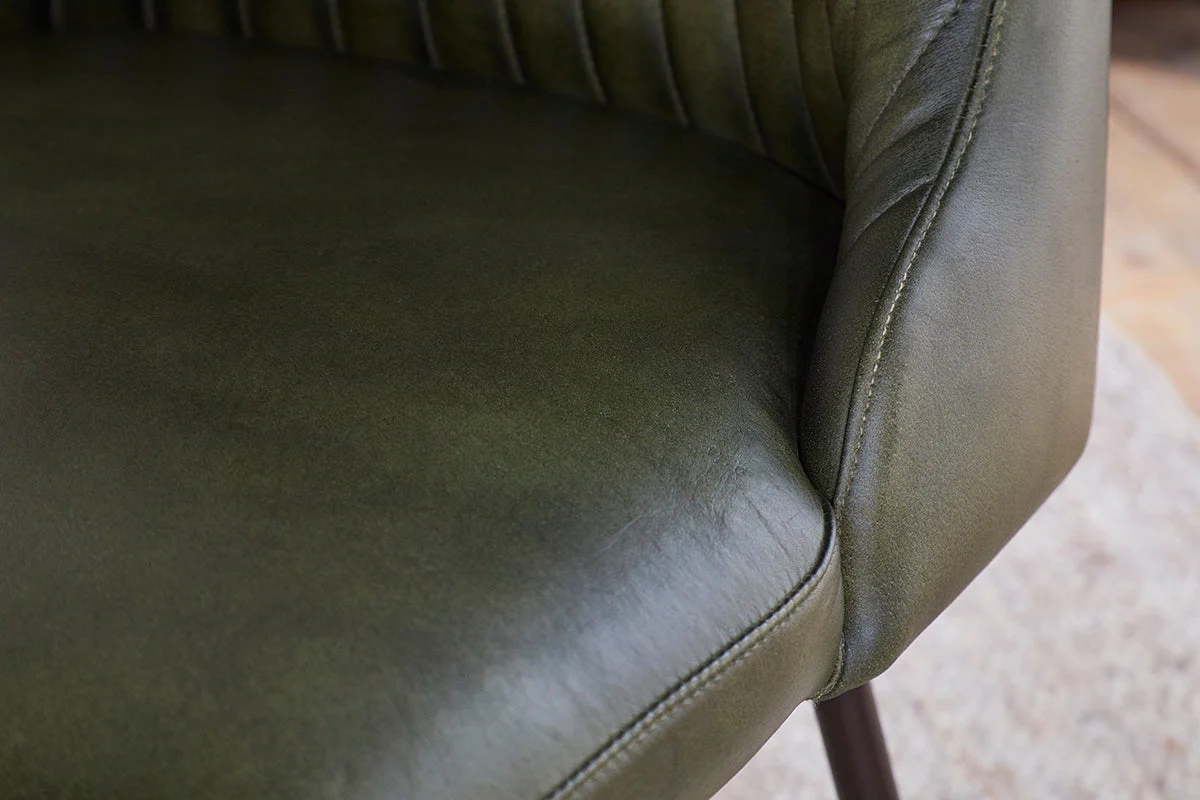 Harsha Leather Dining Chair - Rich Green - Image 5