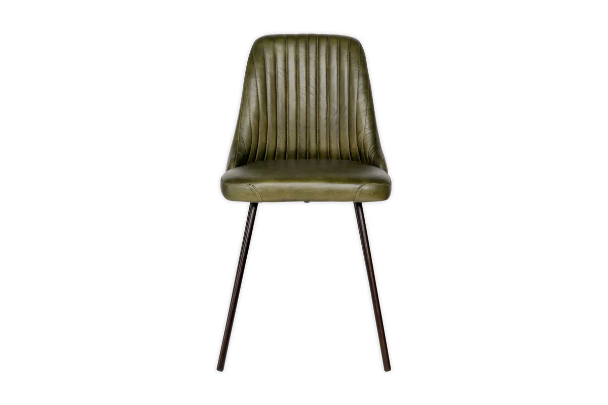 Harsha Leather Dining Chair - Rich Green - Image 7