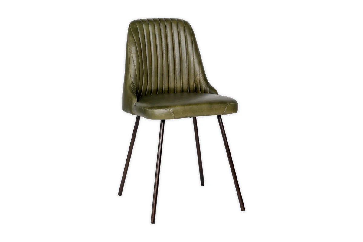 Harsha Leather Dining Chair - Rich Green - Image 8