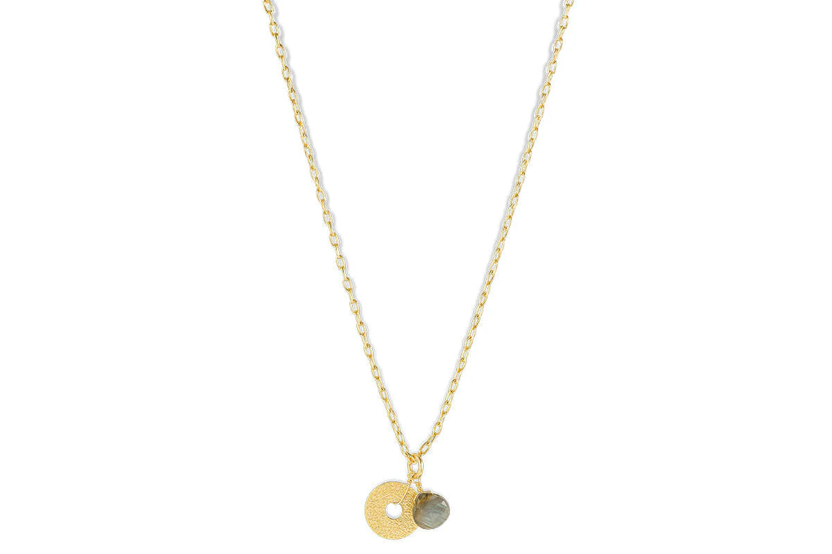 Hiral Labradorite Necklace - Gold - Image 3