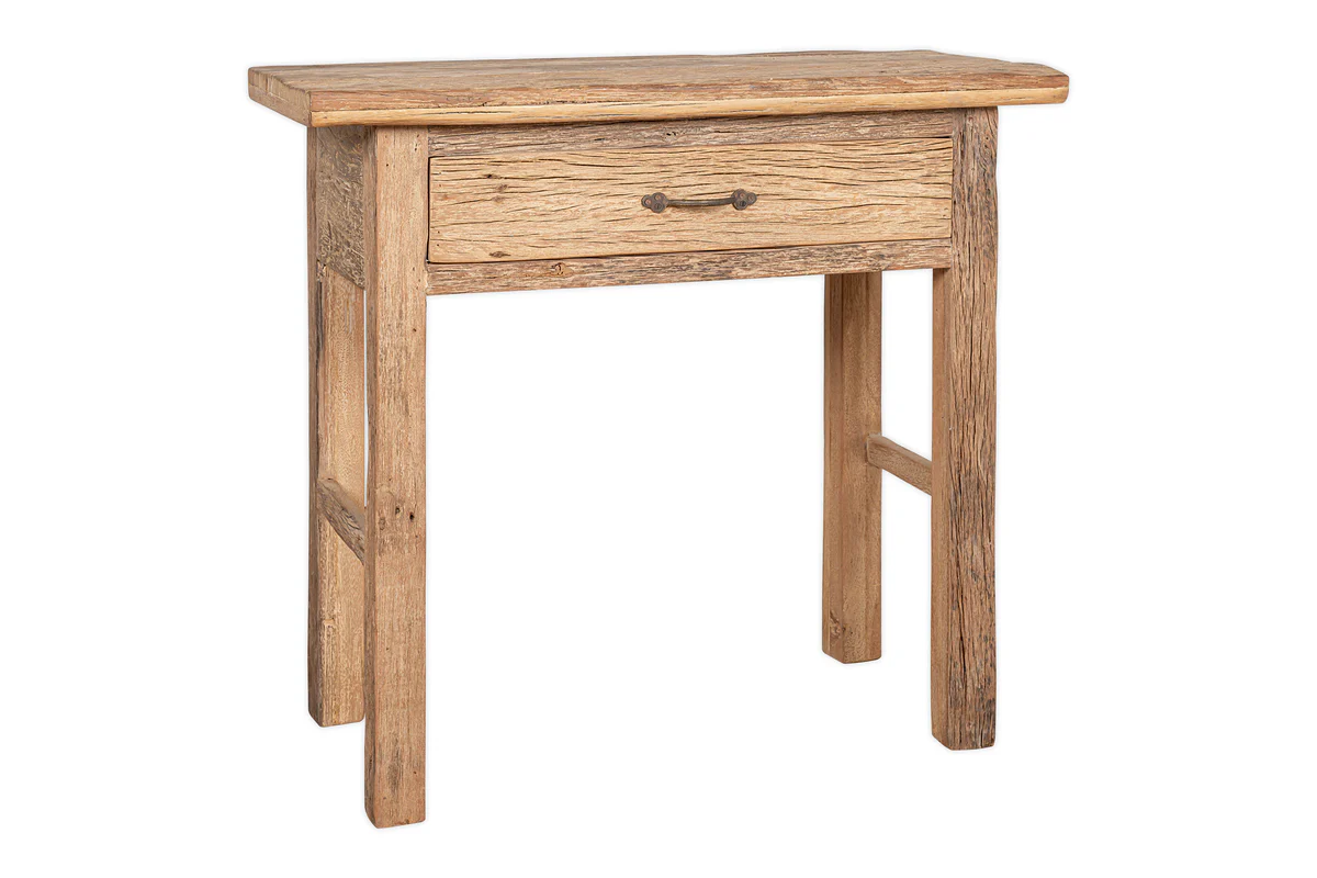 Ibo Reclaimed Wood 1 Drawer Console Table - Natural - Image 5