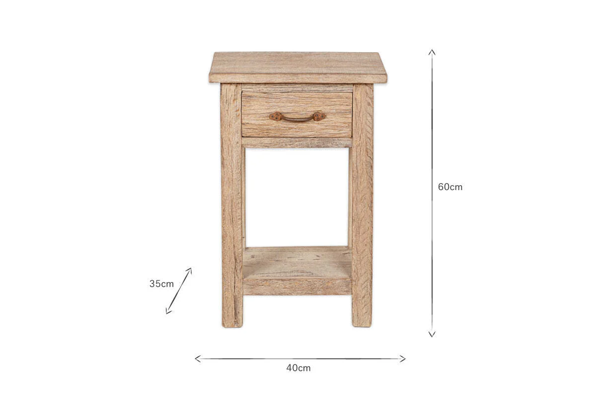Ibo Reclaimed Wood Bedside Table - Natural - Image 4