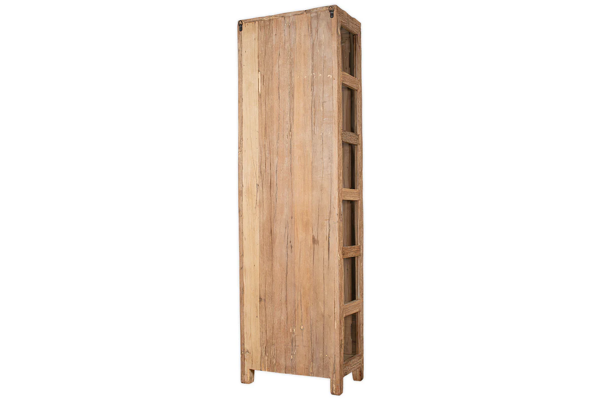 Ibo Reclaimed Wood & Glass Cabinet - Natural - Tall - Image 11