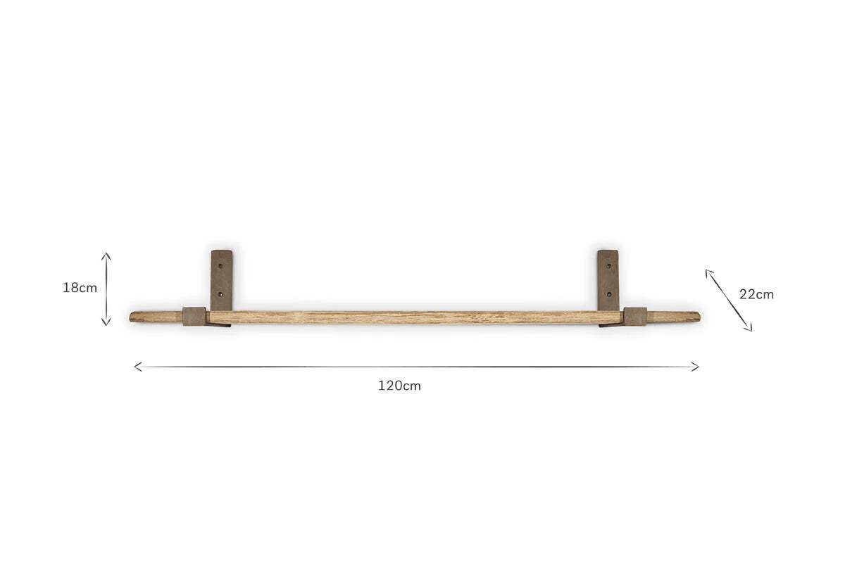 Ibo Reclaimed Wood & Iron Shelf - Natural - Image 6