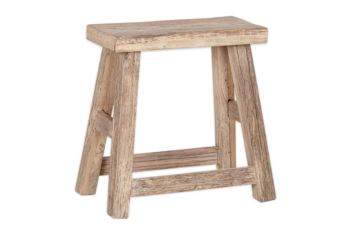 Ibo Reclaimed Wood Low Stool - Natural - Image 11