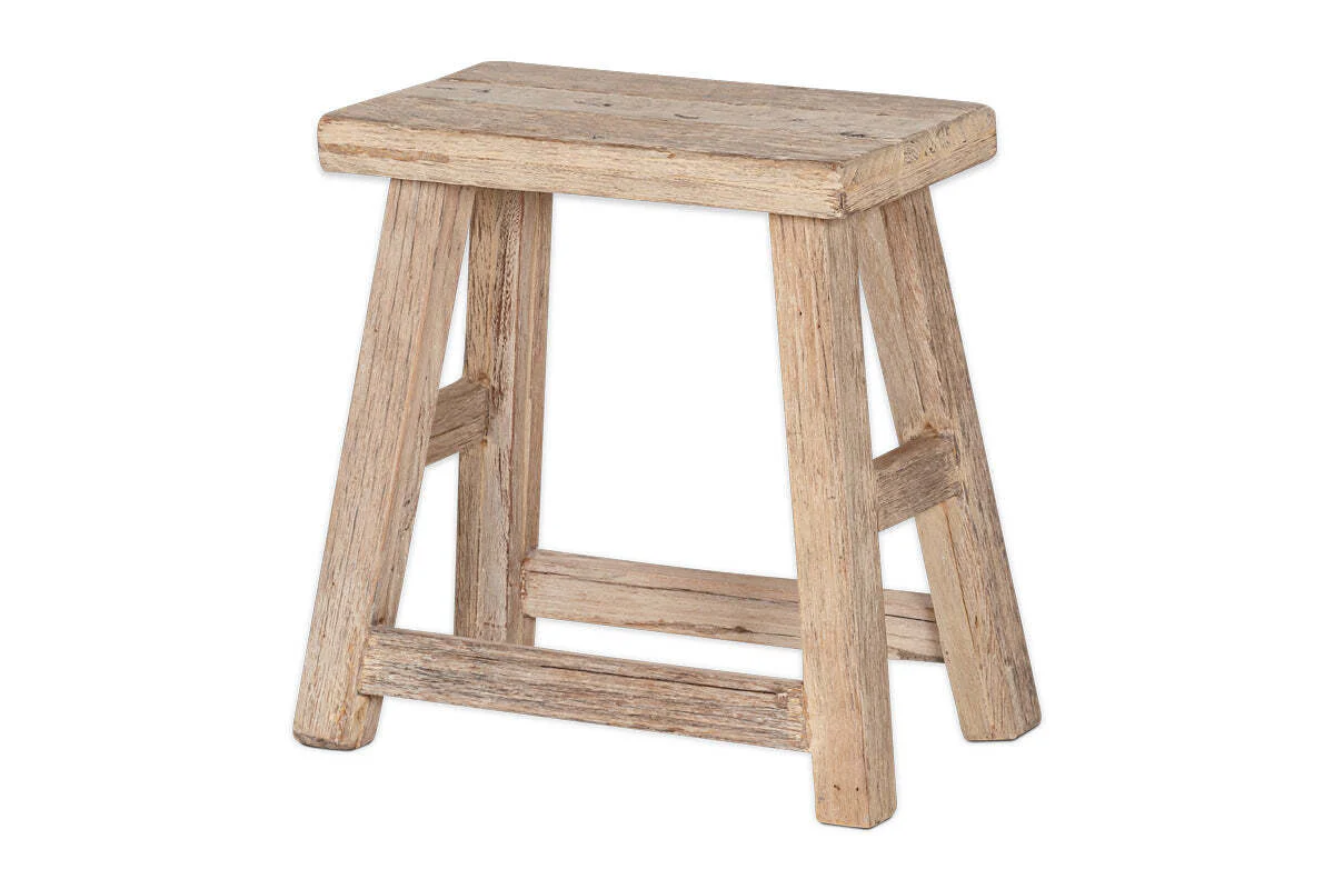 Ibo Reclaimed Wood Low Stool - Natural - Image 12
