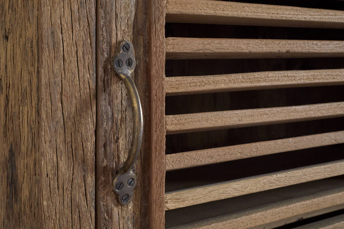 Ibo Reclaimed Wood Slatted Low Cabinet - Natural - Image 7