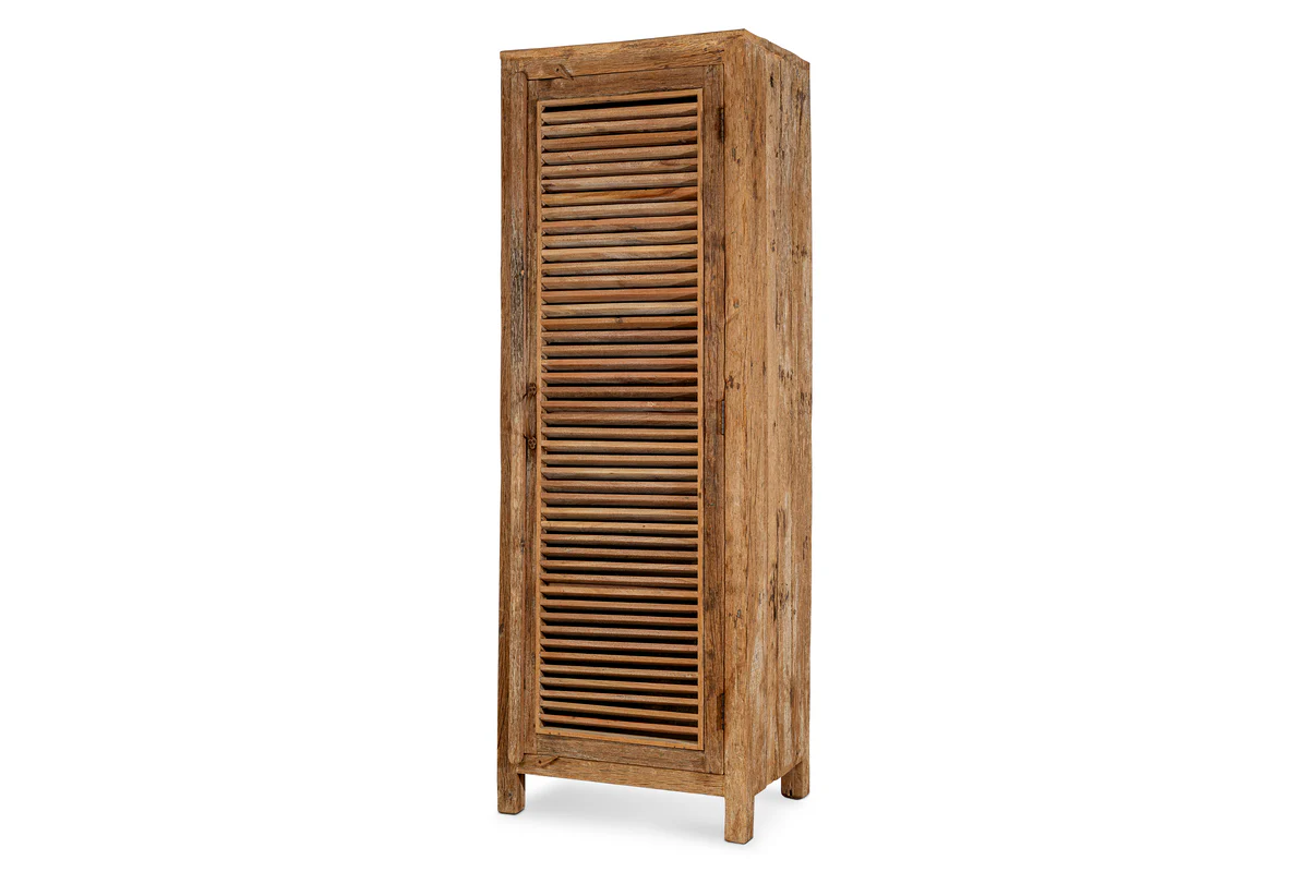 Ibo Reclaimed Wood Slatted Tall Cabinet  - Natural - Image 11