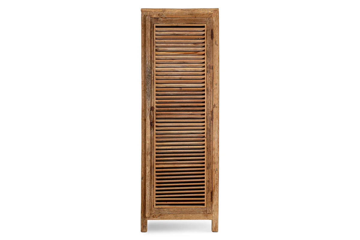 Ibo Reclaimed Wood Slatted Tall Cabinet  - Natural - Image 12