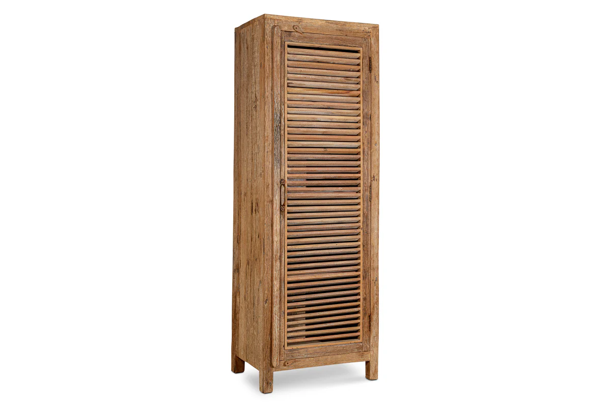 Ibo Reclaimed Wood Slatted Tall Cabinet  - Natural - Image 13