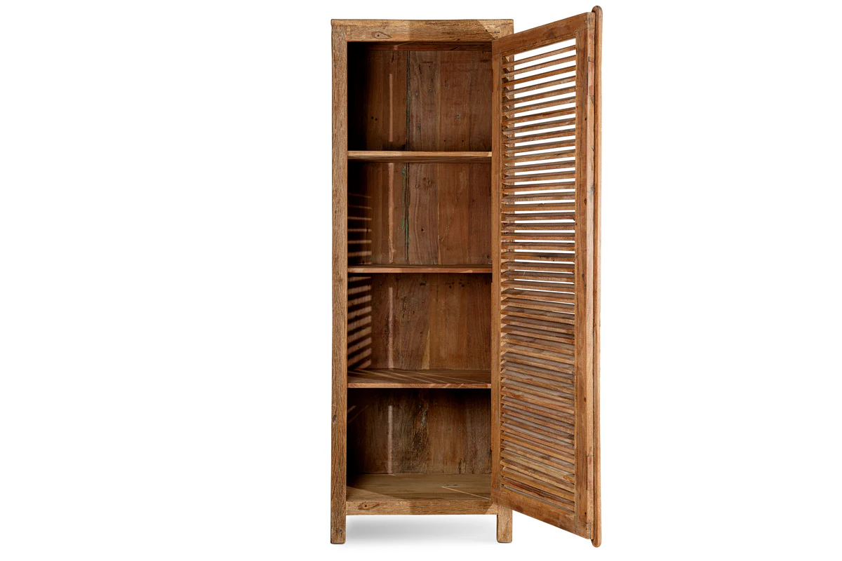 Ibo Reclaimed Wood Slatted Tall Cabinet  - Natural - Image 15