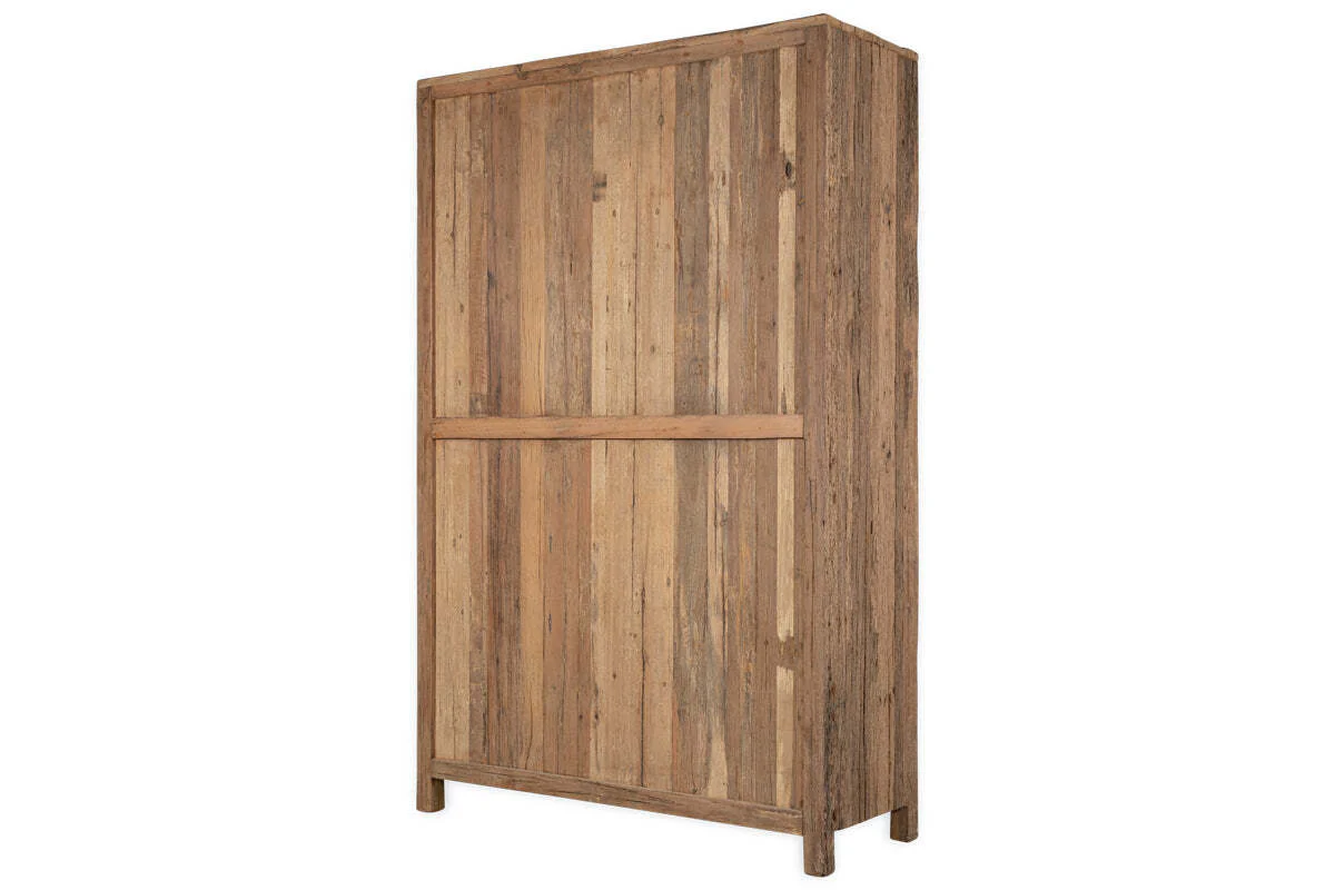 Ibo Reclaimed Wooden Slatted Cabinet – Natural - Large - Image 10