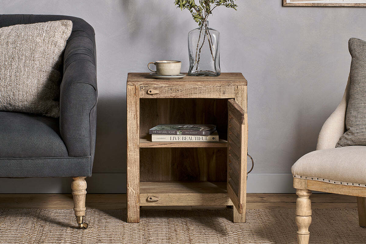 Ibo Reclaimed Wooden Slatted Cabinet – Natural - Small - Image 4