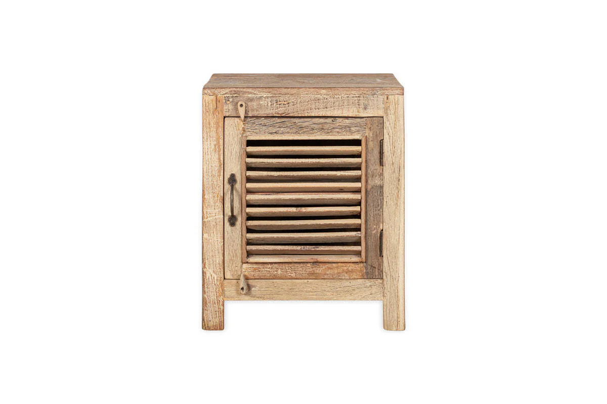 Ibo Reclaimed Wooden Slatted Cabinet – Natural - Small - Image 6