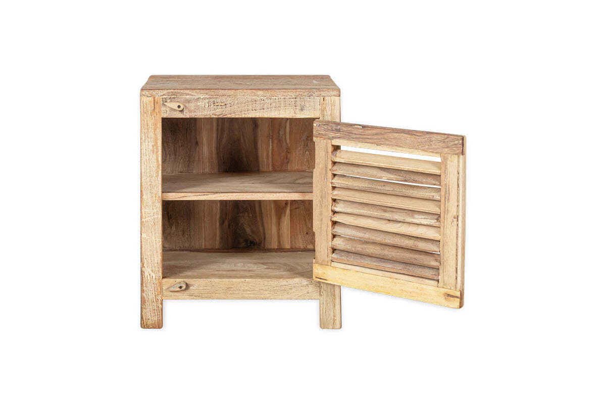 Ibo Reclaimed Wooden Slatted Cabinet – Natural - Small - Image 7