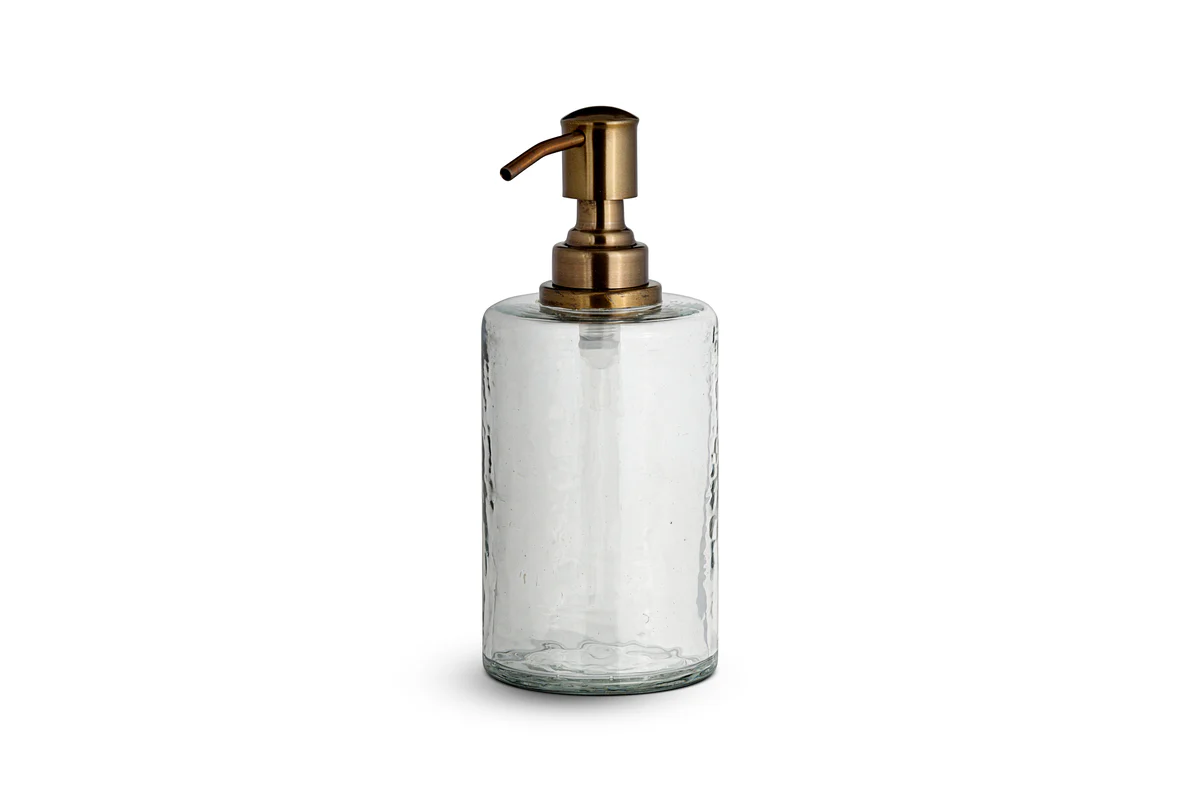 Ilcoso Recycled Hammered Glass Soap Dispenser - Clear - Image 6