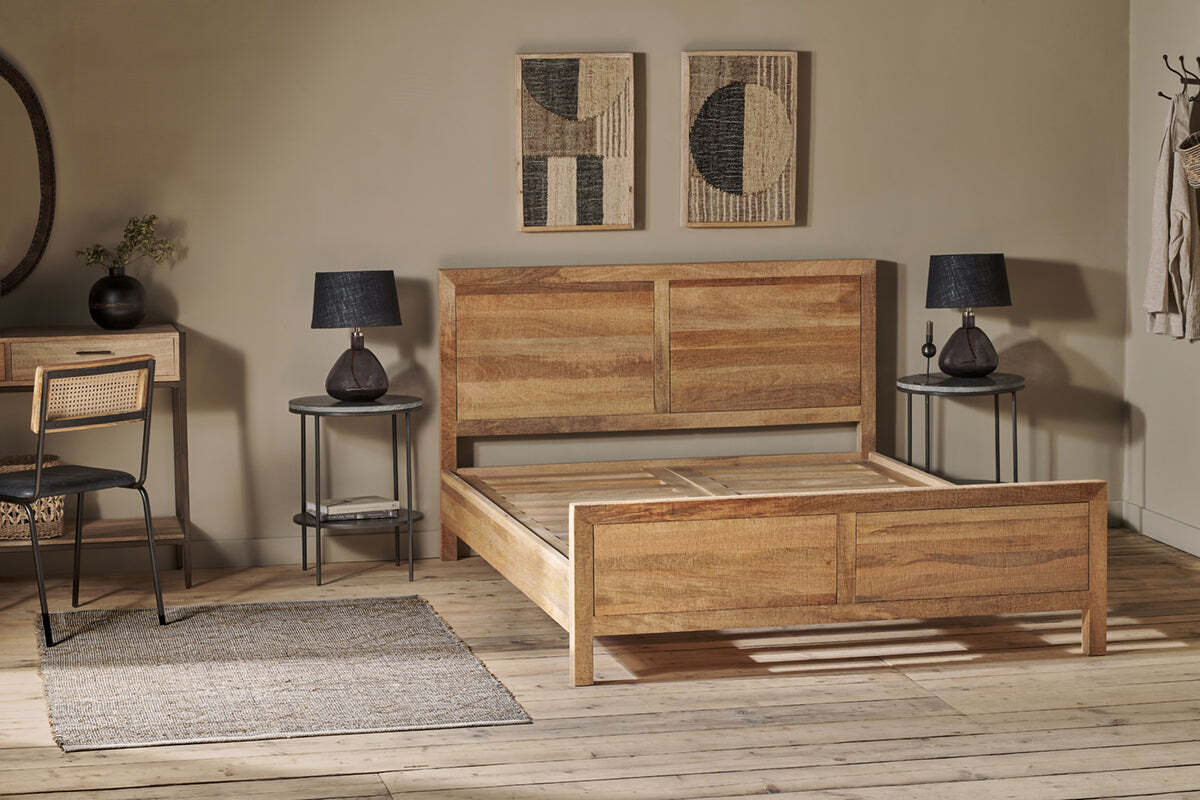 Indali Mango Wood Bed - Natural - Image 4