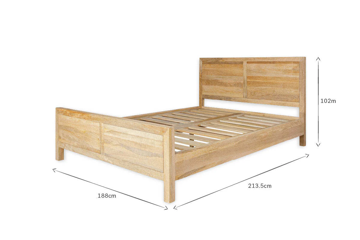 Indali Mango Wood Bed - Natural - Image 8