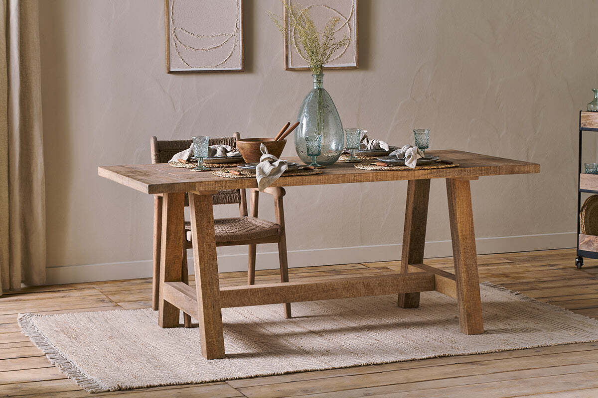 Indali Mango Wood Dining Table - Natural - Image 8