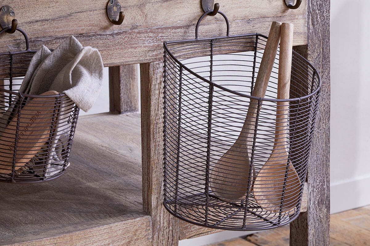 Inkollu Wall Hung Baskets - Aged Brass - (Set of 2) - Image 3
