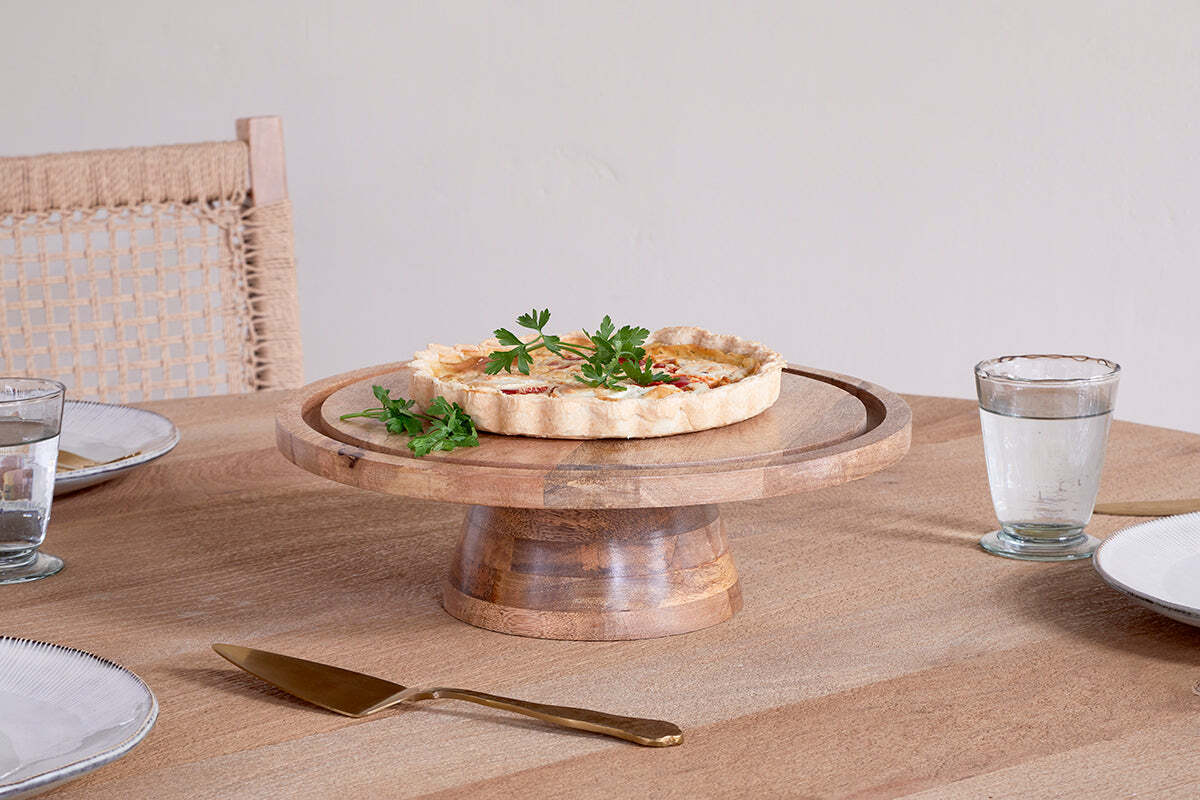 Inkollu Wire & Mango Wood Cake Stand - Aged Brass - Image 3