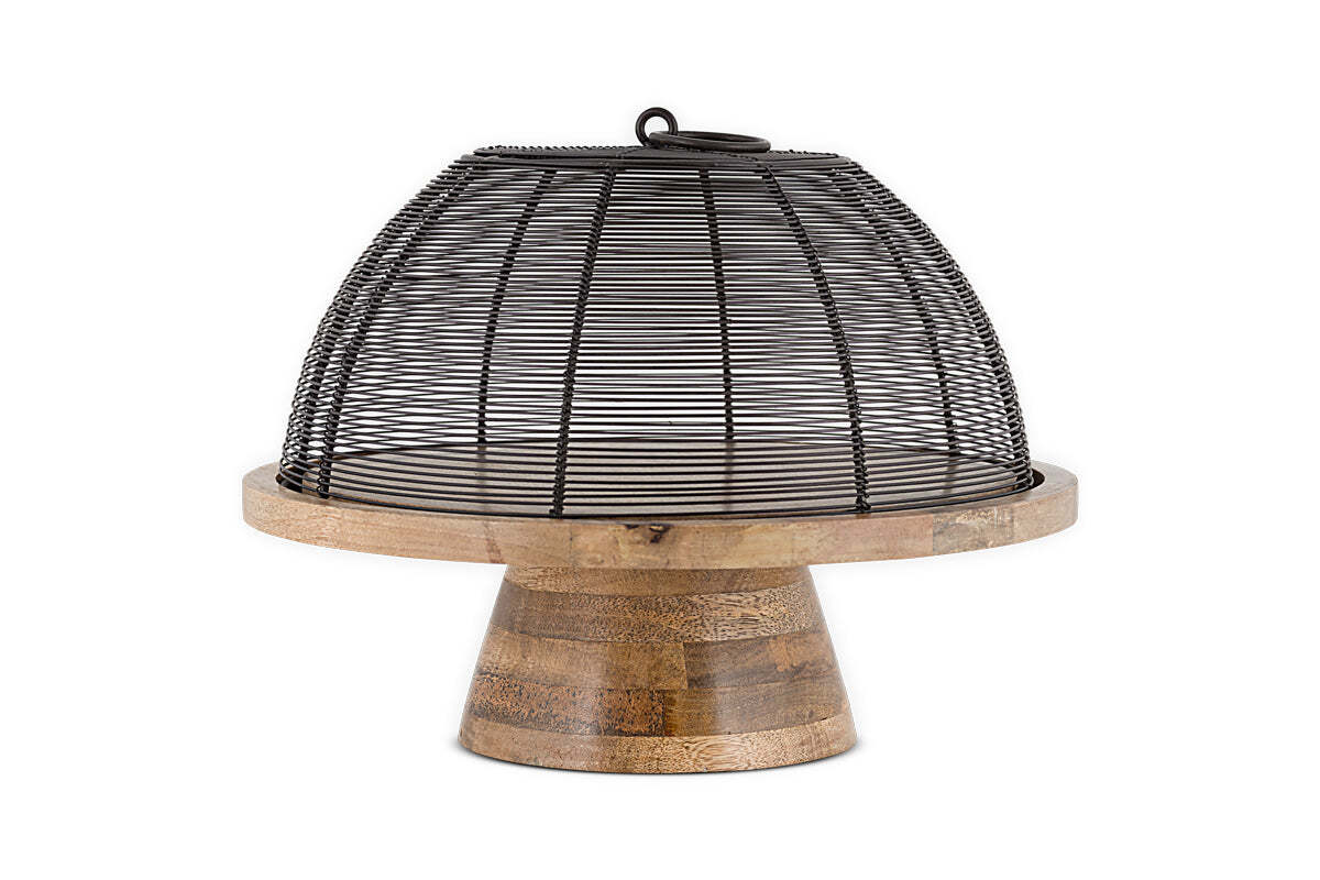 Inkollu Wire & Mango Wood Cake Stand - Aged Brass - Image 5