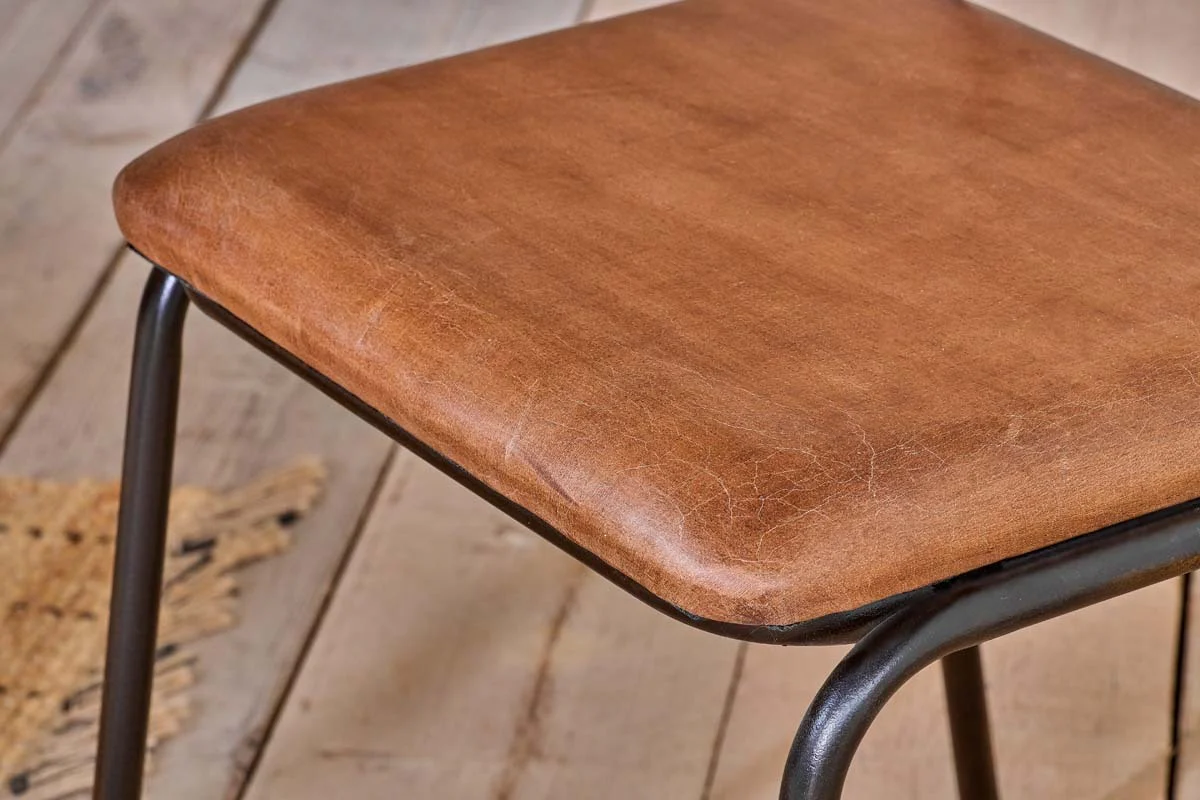 Iswa Leather & Cane Dining Chair - Tan - Image 4