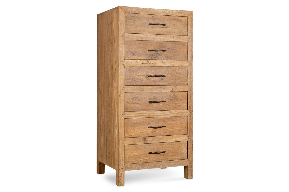 Iya Reclaimed Wood Tall Boy Chest of Drawers - Natural - Image 10