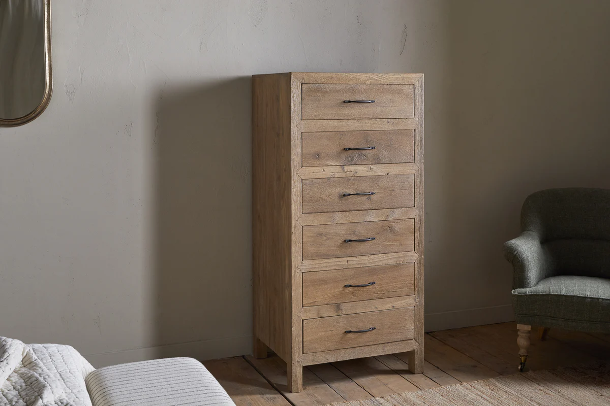 Iya Reclaimed Wood Tall Boy Chest of Drawers - Natural - Image 3