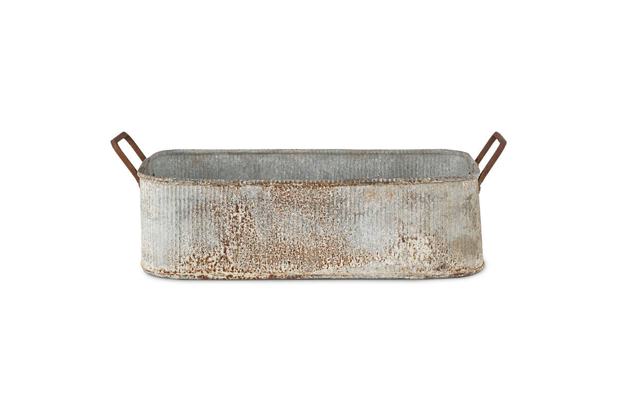 Japos Outdoor Planter Tray - Aged Zinc - Image 7
