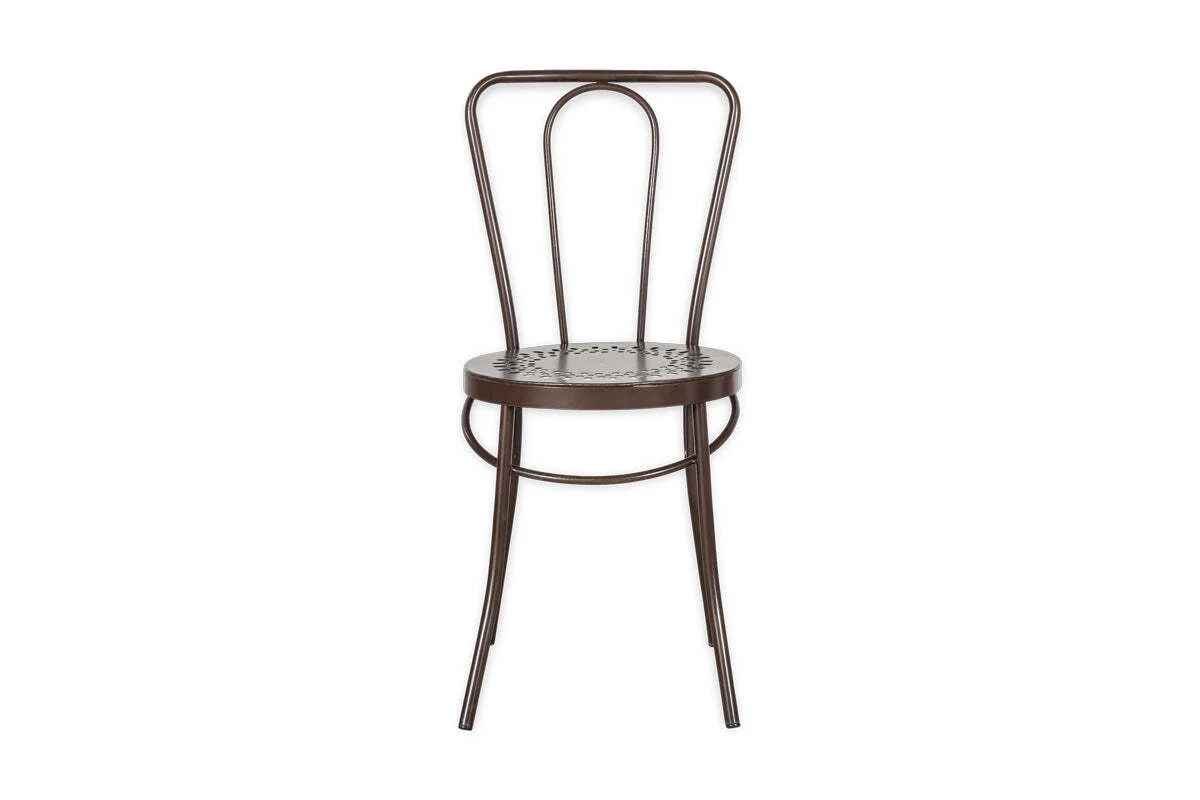 Jeavika Iron Outdoor Bistro Chair  - Dark Brown - Image 7