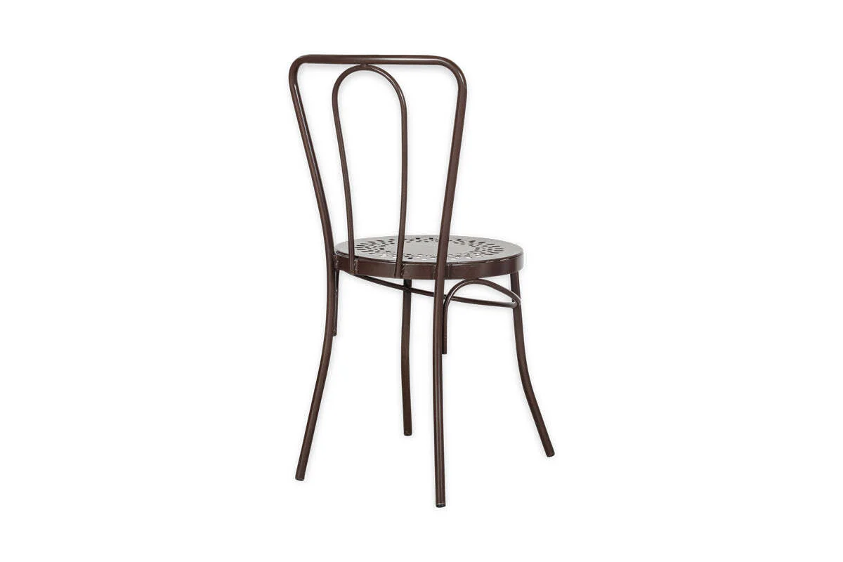 Jeavika Iron Outdoor Bistro Chair  - Dark Brown - Image 9