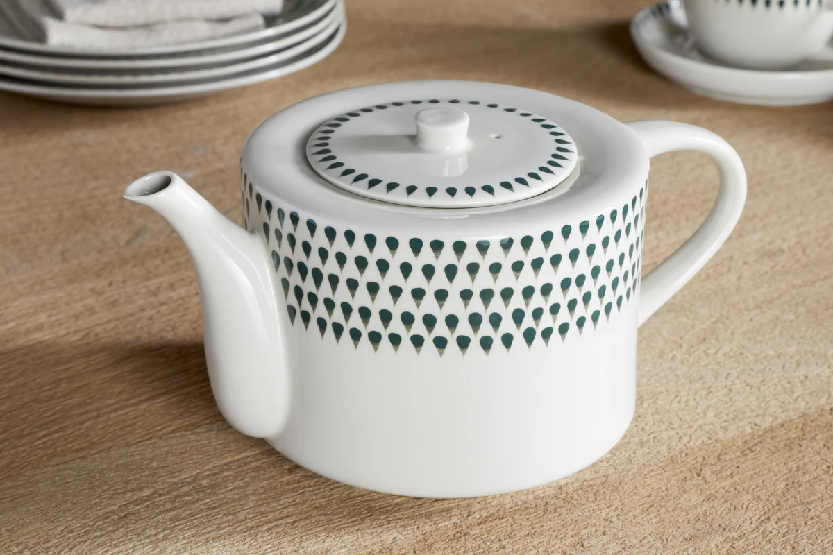 Juniper Drop 4 Person Teapot - Cream & Juniper - Image 2