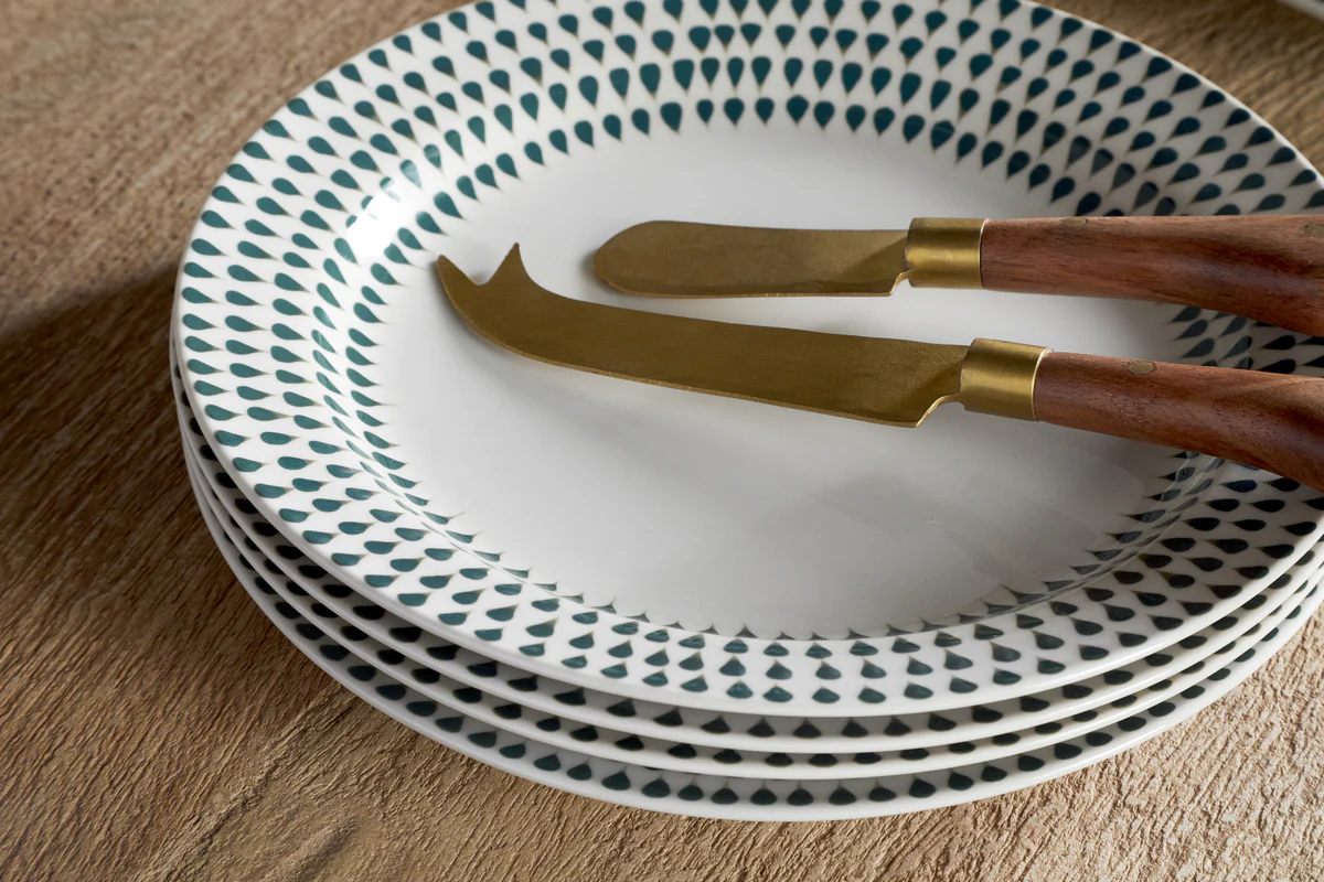Juniper Drop Dinnerware Set - Cream & Juniper (Set of 12) - Image 7