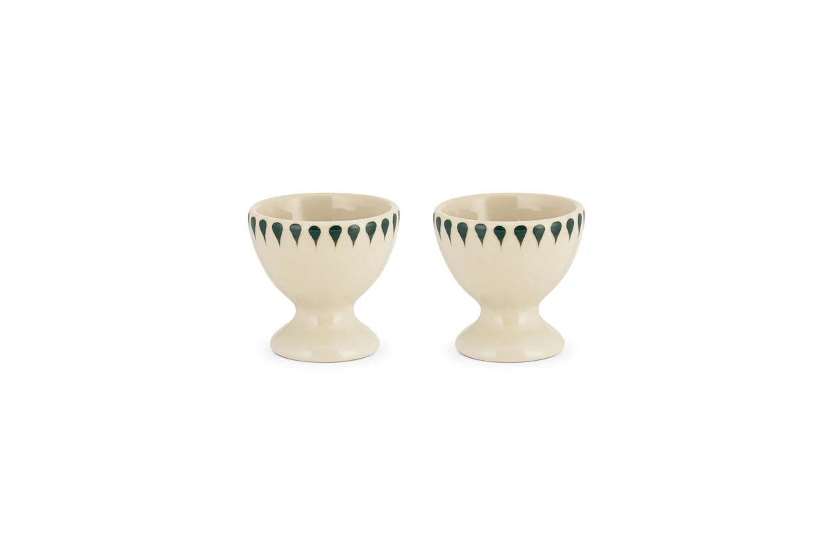 Juniper Drop Egg Cups - Cream & Juniper (Set of 2) - Image 4