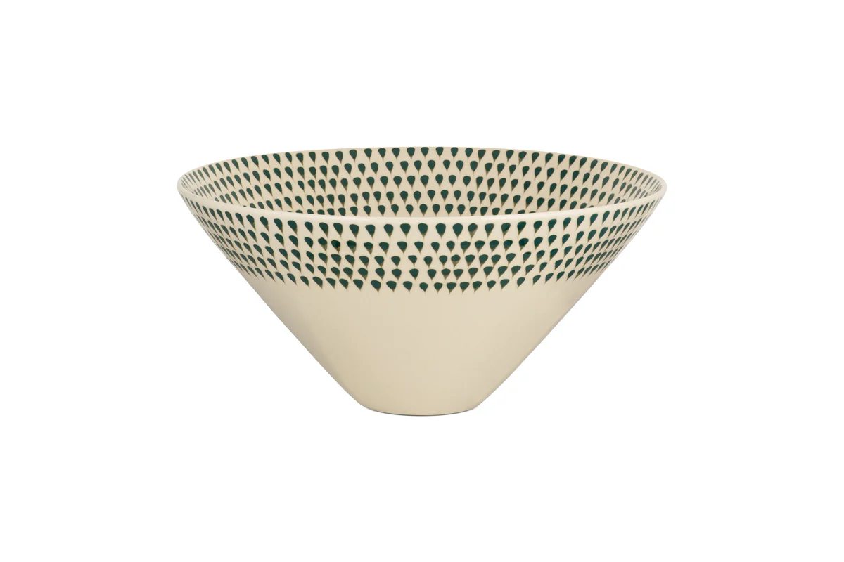 Juniper Drop Serving Bowl - Cream & Juniper - Large - Image 3