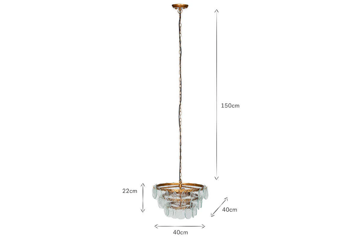 Kagitha Recycled Glass Chandelier - Clear - Image 7