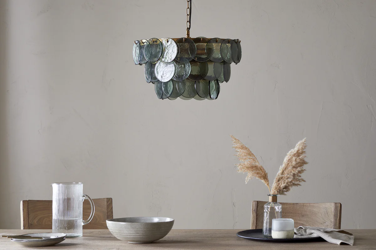 Kagitha Recycled Glass Chandelier - Green - Image 3
