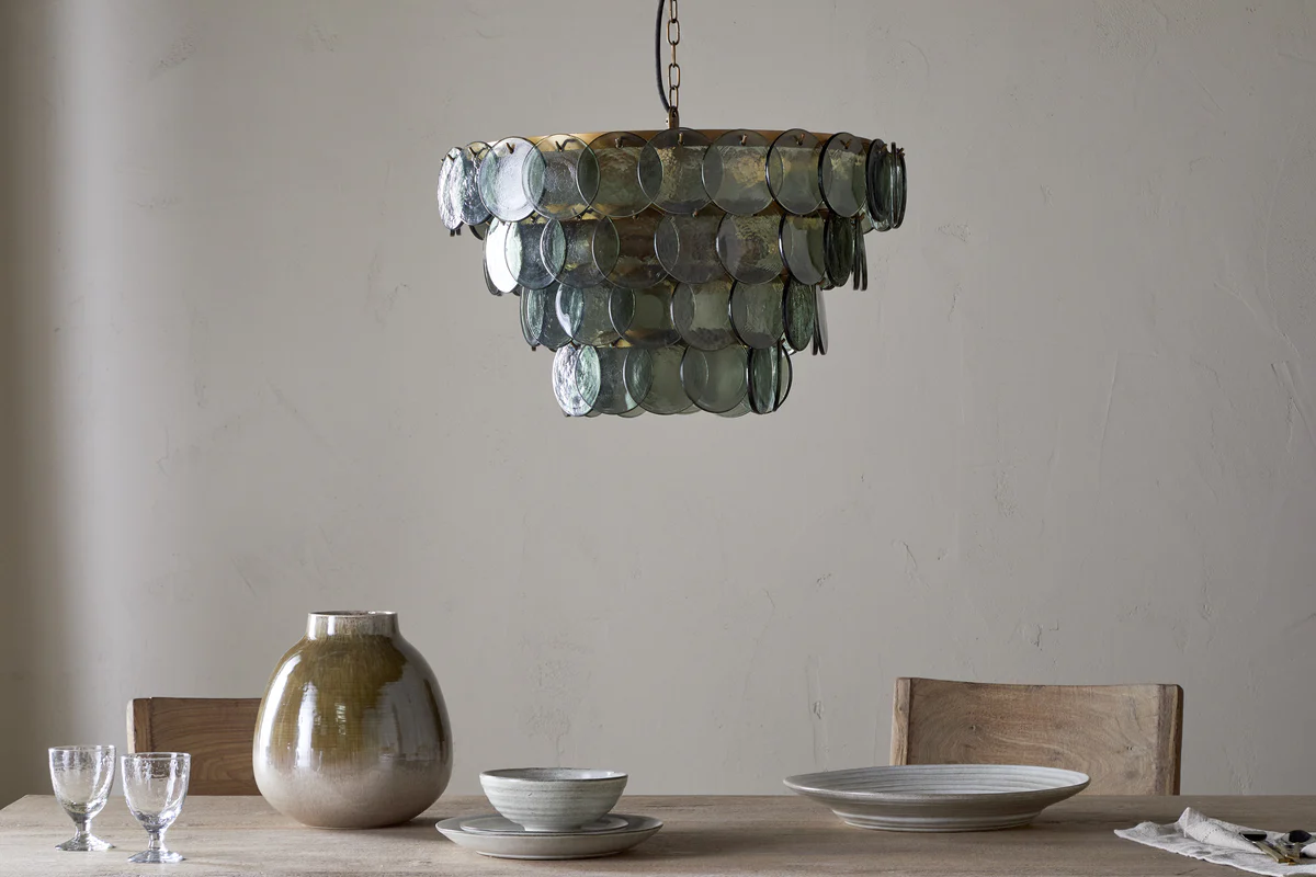 Kagitha Recycled Glass Chandelier - Green - Image 4