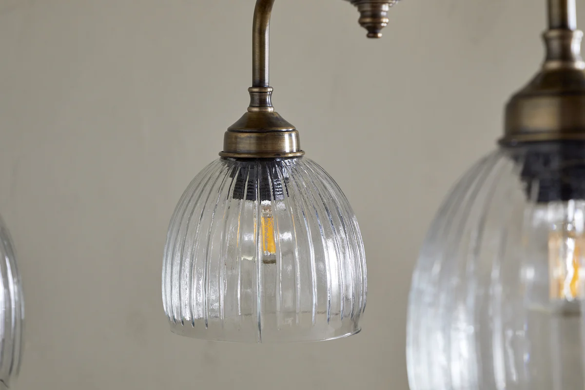 Kakira Chandelier Pendant - Antique Brass & Clear - Image 5