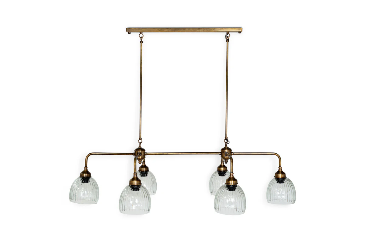 Kakira Chandelier Pendant - Antique Brass & Clear - Image 7