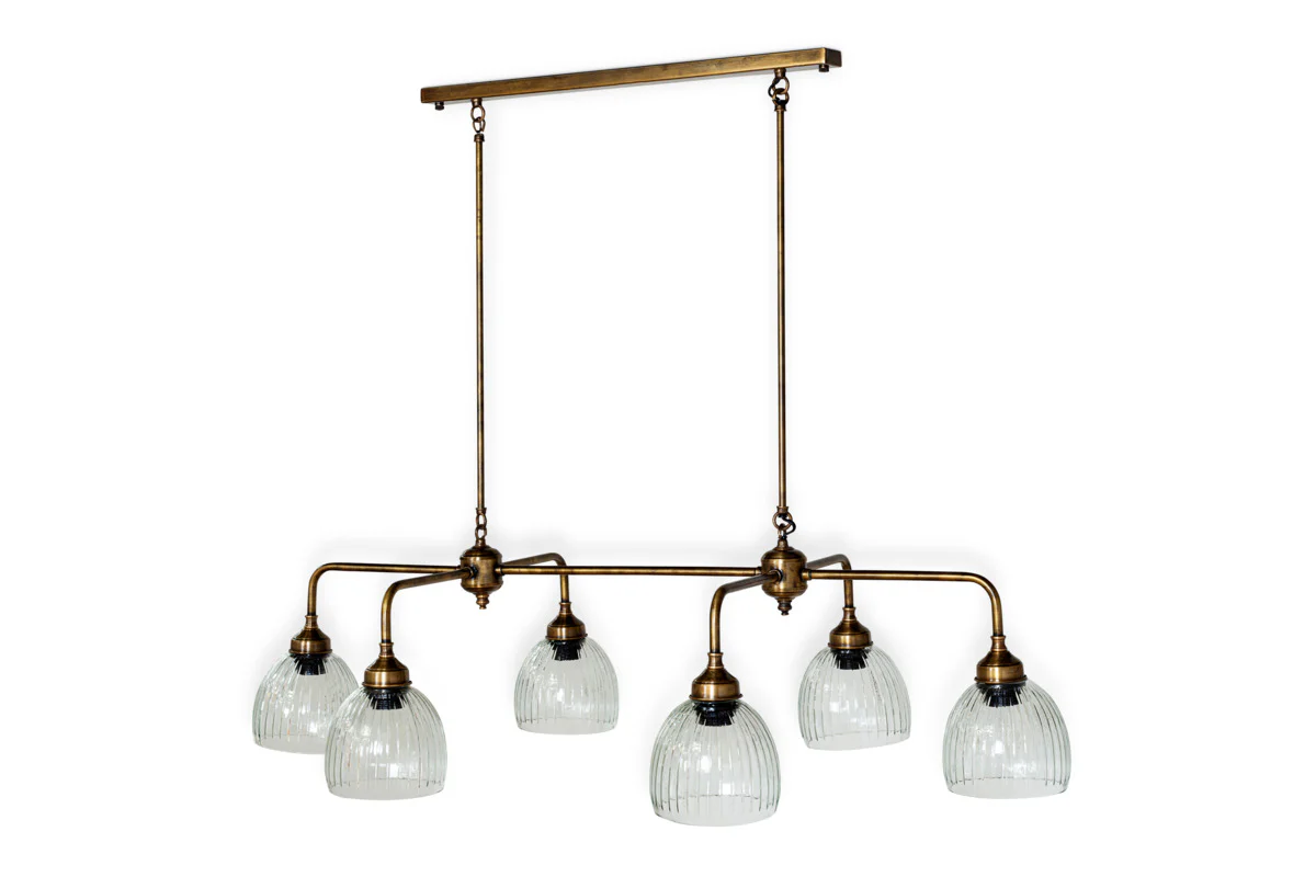 Kakira Chandelier Pendant - Antique Brass & Clear - Image 8