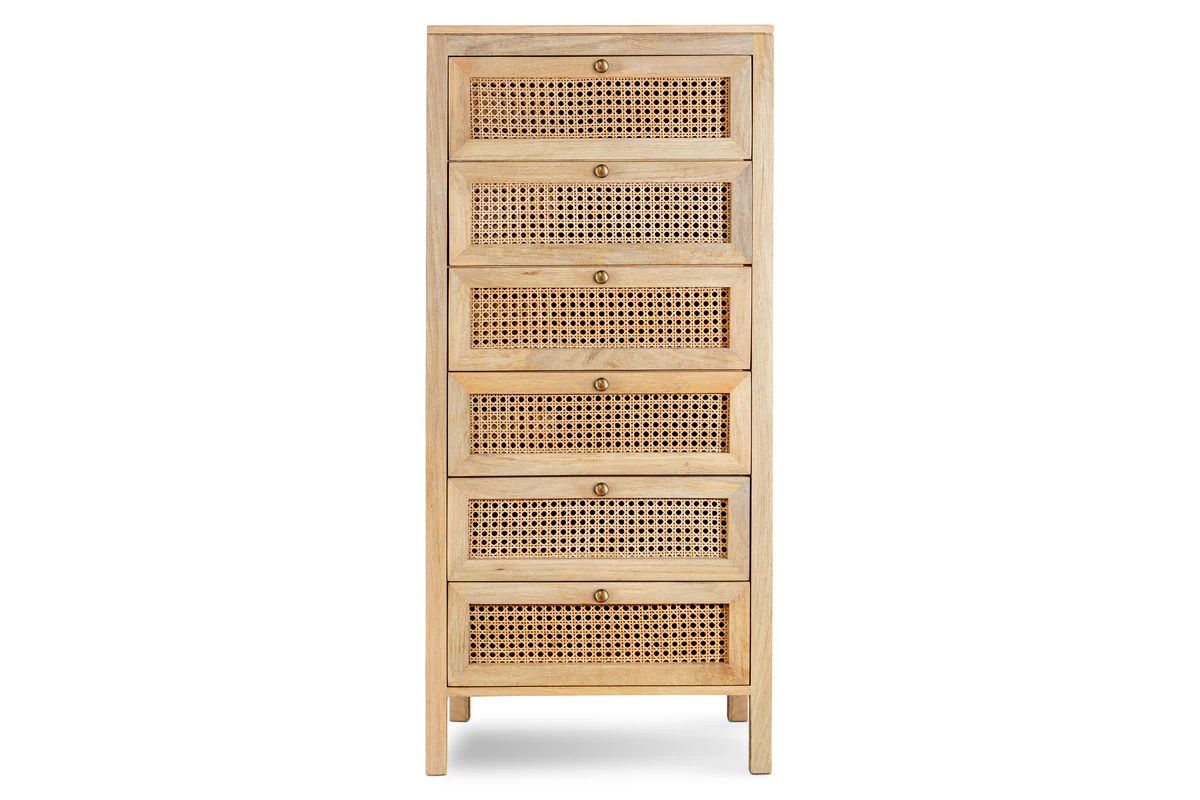 Kanz Mango Wood Tall Boy Chest of Drawers - Natural - Image 10