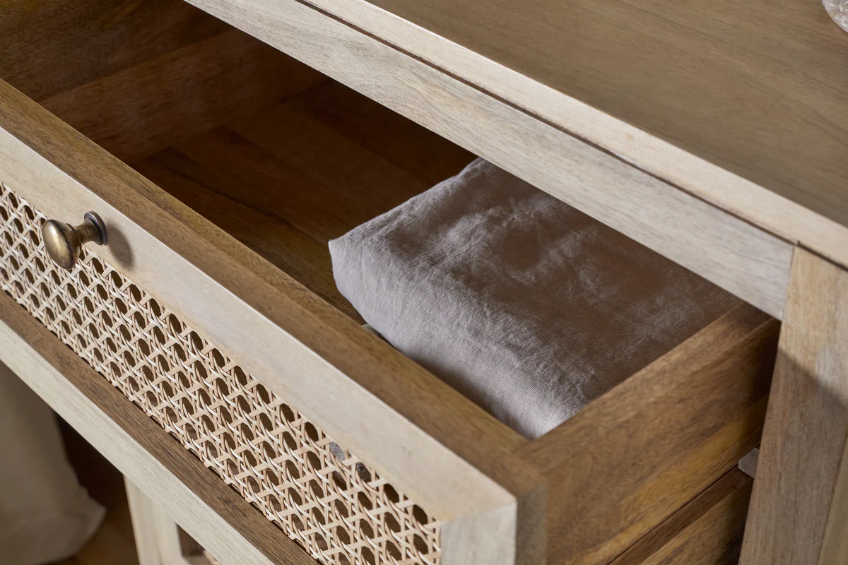 Kanz Mango Wood Tall Boy Chest of Drawers - Natural - Image 8