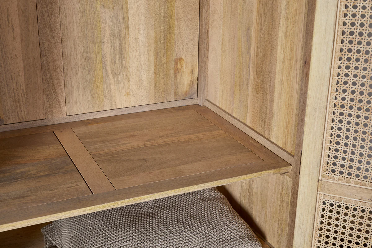 Kanz Mango Wood Wardobe - Natural - Image 5
