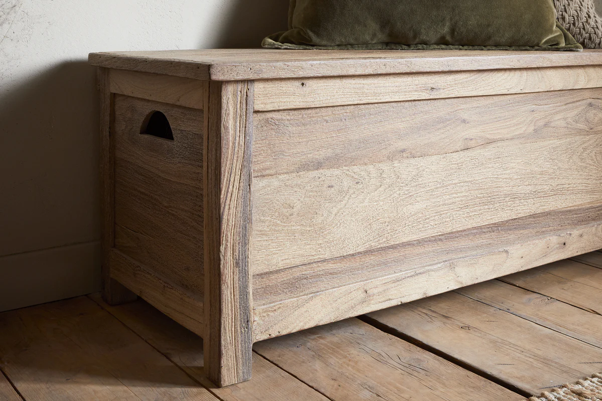 Karadi Reclaimed Wood Storage Bench - Natural - Image 4