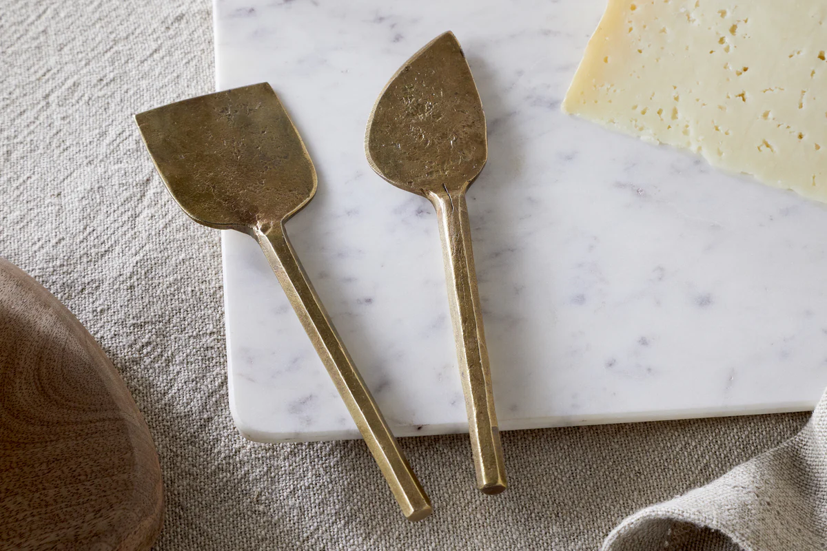 Kasa Cheese Knives - Antique Brass (Set of 2) - Image 3