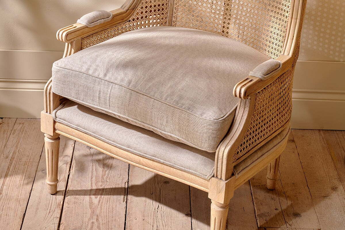 Kaziria Cane & Linen Armchair - Natural - Image 6