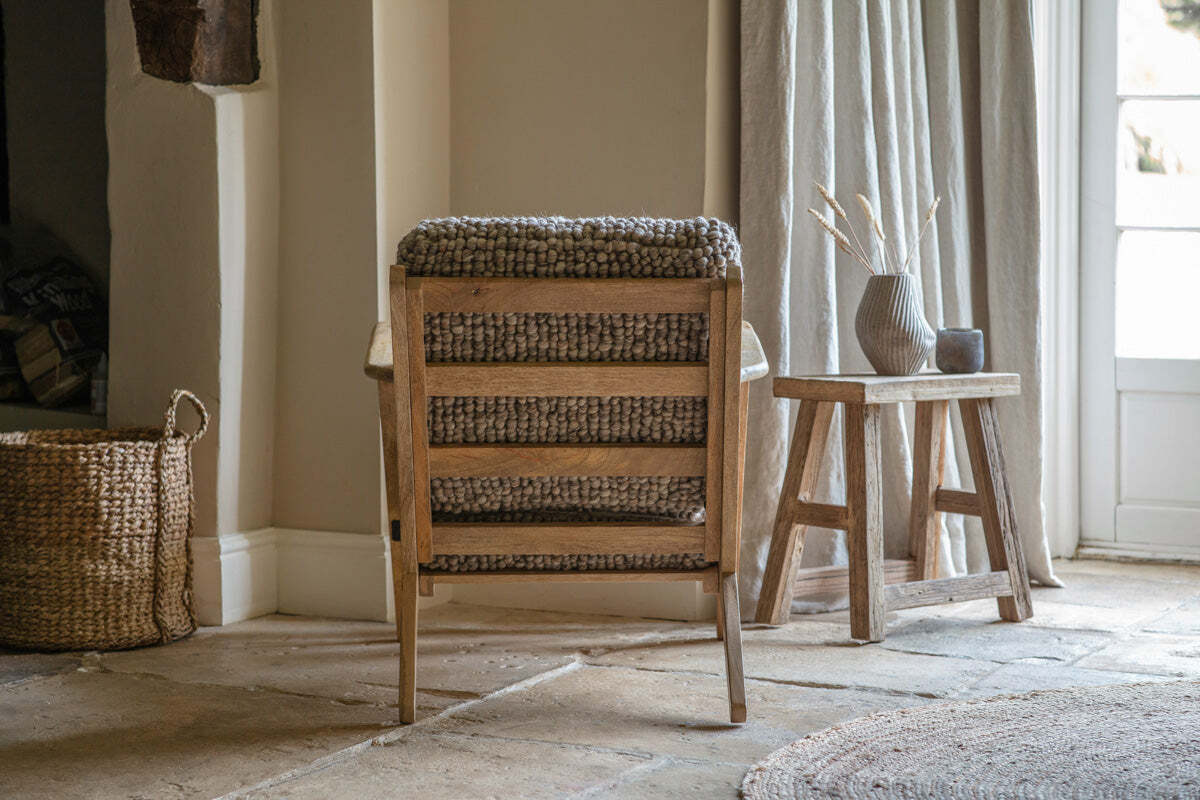 Keya Chunky Weave & Mango Wood Chair - Natural - Image 4