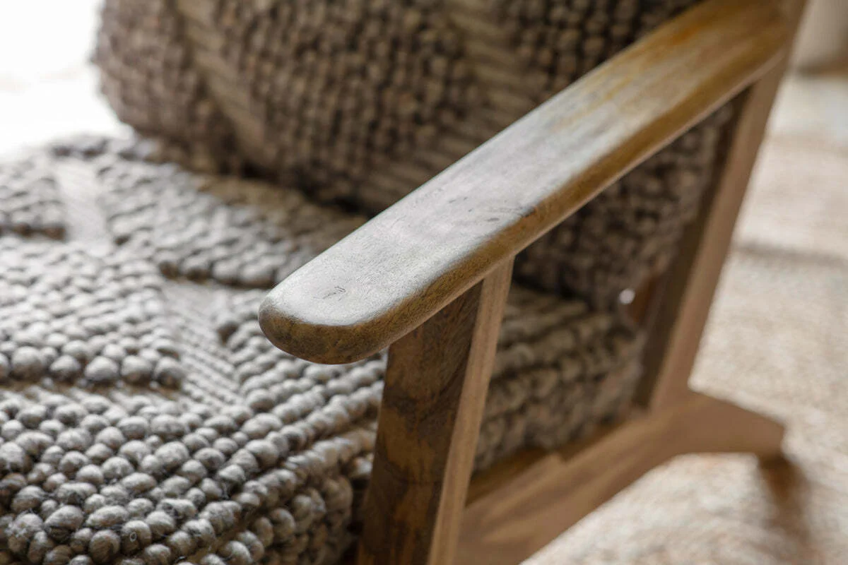 Keya Chunky Weave & Mango Wood Chair - Natural - Image 6